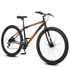 Bicicleta aro 29 Aço Carbono Gott Cronos Freio A Disco 21V (Preto e Laranja)