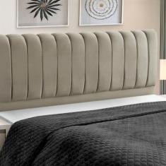 Cabeceira de Cama Box Madeira Estofada Casal Ômega - D'Julia, Capuccin