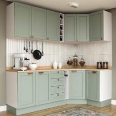 Cozinha Modulada 8 Peças 3 Aéreos 3 Balcões Adega e Toalheiro Arizona 