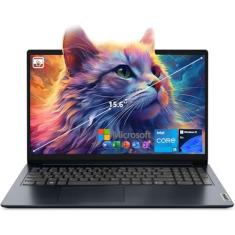 Lenovo Laptop IdeaPad 1i, tela sensível ao toque FHD de 15,6 polegadas, processador Intel Core i5-1235U, 16 GB de RAM, SSD de 512 GB, webcam, HDMI, Wi-Fi 6, Windows 11 Pro, azul, com Microsoft 365