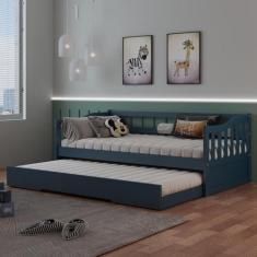 Bicama American em Madeira Maciça/MDF Azul - Arbol Movelaria