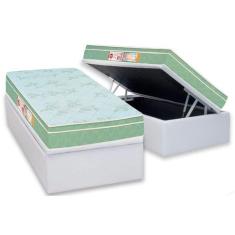 Cama Box Baú Solteiro: Colchão Espuma Castor D33 Sleep Max Euro Pillow