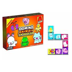 Novo Jogo Dominó Infantil De Madeira Animais Algazarra 5004