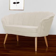 Namoradeira Estofada Decorativa Para Recepção Pétala Suede Bege - LM DECOR