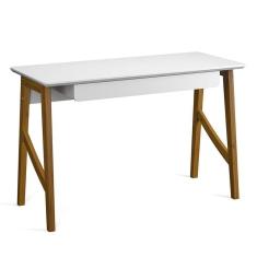 Escrivaninha Taurus Quarto Escritório 1 Gaveta Branco Branco
