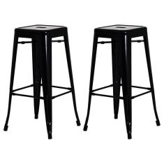 Kit 2 Banquetas Alta Bar Balcão Bancada Pub Bistrô Cozinha Americana Tolix Iron Industrial