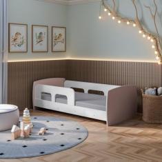 Cama Infantil Montessoriana Ninho Tamanho Mini Branco/Rosa