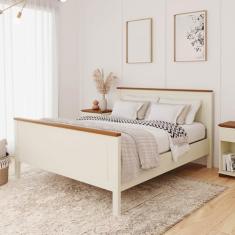 Cama Queen Ananda Cabecasa Madeiramadeira Off-white/Mel
