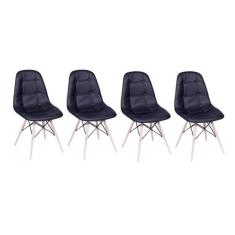 Conjunto 4 Cadeiras Eames Eiffel Botonê - Preto - Abra Casa