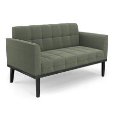 Sofá Namoradeira Base Madeira Fixa Preto Elisa Bouclê D03 - D`rossi Cor Menta