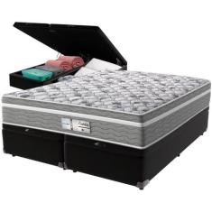 Cama Box Baú e Colchão Evolution Molas Ensacadas Queen Probel,  Preto