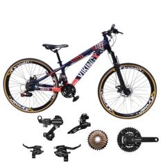 Bicicleta Vikingx Aro 26 Tuff 25 24v Cambio Shiamano Traseiro Dianteir