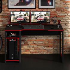 Mesa Gamer ME4152 Preto/Vermelho Tecnomobili