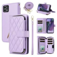 Furiet Argyle Capa carteira para Motorola Moto G Stylus 5G 2023 com alça de ombro, 9+ compartimentos para cartões, bolsa com zíper, capa de telefone com suporte de couro PU de luxo para GStylus G5