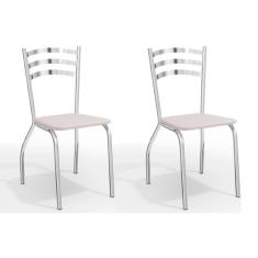 Cadeira Sala de Jantar Portugal 2C007CR Aço Kit 2 Un Cromado/ano Branco - Kappesberg