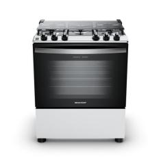 Fogão Brastemp 5 Bocas Cor Branca Com Botões Removíveis e Exclusivo Ar