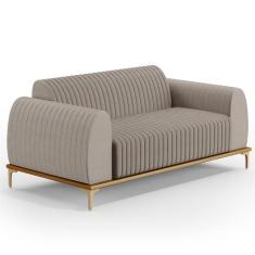 Sofá 150cm 2 Lugares Base Gold Molino D06 Linho C-370 Bege - Mpozenato