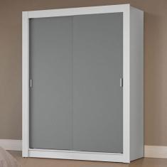 Guarda-Roupa Solteiro 2 Portas de Correr Branco/Cinza Milano Madesa, B