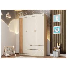 Guarda Roupa Infantil Ambiente Ayla 3 Portas Off White - Phoenix