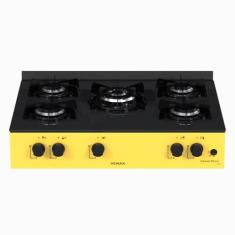 Fogao a Gas Portatil 5 Bocas Venax Grand Petit Line Amarelo, Bivolt