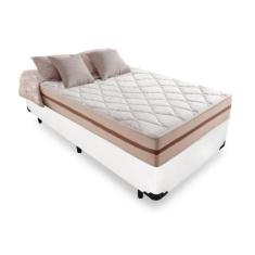 Cama Box Solteiro 88 Tecido Sintético Branco com Colchão Pillow Angel 