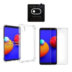 Kit Capinha de Celular Anti Impacto + Película Vidro + Película Câmera Compatível Samsung Galaxy A01 Core