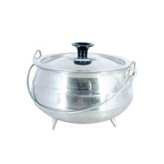 Panela Tripé Alumínio Fundido Polida Alça Vergalhão N08