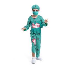 Fantasia Halloween Cirurgião Zumbi Infantil Menino Roupa Top