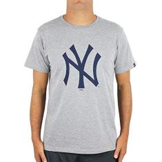 Camiseta básica NY Yankees, New Era, Masculino, Mescla cinza, G