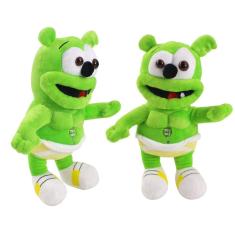 Boneca de pelúcia verde Gummy Bear Music Bear com voz de 30 cm