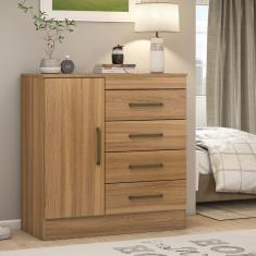 Cômoda 4 Gavetas 1 Porta Montevideu Demóbile - Amendola Touch
