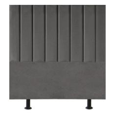 Cabeceira Estofada Cama Box Solteiro 90 Cm Paolla Suede cinza Escuro