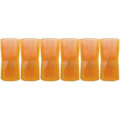 Conjunto Com 6 Copos Rombus Neon Laranja 465ml - Libbey - Globimport