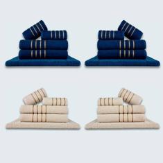 Jogo De Toalhas 20 P?s Cole??o Montreal 100% Algod?o Az+bg