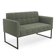 Sofá Namoradeira 2 Lugares Industrial Preto Elisa Bouclê Menta D03 - D`rossi