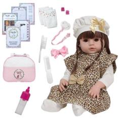 Boneca Reborn Valentina Oncinha 100% vinil Siliconado Linda - Cegonha 