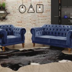 Sofá 2 e 1 Lugares Duquesa Decoração Sala Recepção Retrô