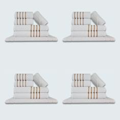 Jogo De Toalhas 24 Pçs Coleção Dubai 100% Algodão Branco