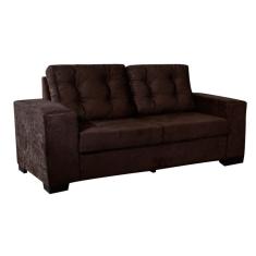 Sofá 3 Lugares Estrutura De Pinus E Eucalipto Maceio Finezzi Chocolate