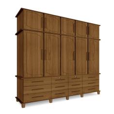 Guarda Roupa de Casal Bettania com 5 Portas Carvalho - Bela Móveis - L