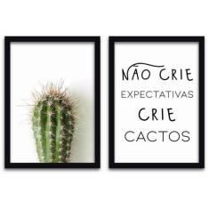 Conjunto Quadros Decorativos 2 peças MDF 20x30 Cacto - SHD  Soleil Hom