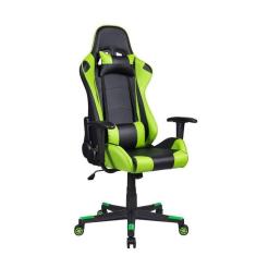 Cadeira Gamer Pelegrin em Couro PU Reclinável PEL-3012 Preta e Verde