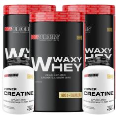 Kit 3 x Whey Protein Waxy Whey 900g + 2 Creatina 100g - Bodybuilders-Unissex