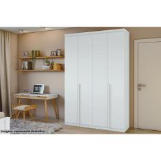 Guarda Roupa 4 Portas  e 2 Gavetas c/ Pés Alonzo Branco - Lopas