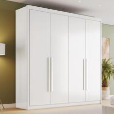 Guarda-Roupa Casal 4 Portas 4 Gavetas 100% MDF Eloá Branco - Conquista