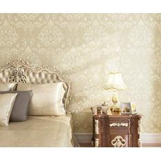 Papel de Parede - Lindo desenho Bege com detalhes em Creme - Rolo com 10m x 53cm - LMS-PPD-330407