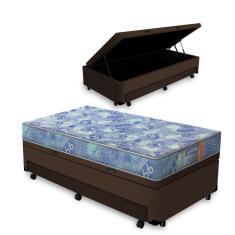 Cama Box Baú e Auxiliar Solteiro + Colchão de Espuma D20 - Gazin - Supreme  88cm