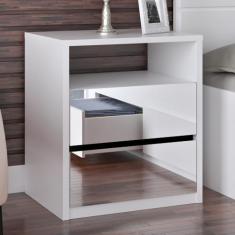 Mesa de Cabeceira Espelhado 2 Gavetas 807E Foscarini Branco