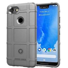Capa para Google Pixel 3 XL, proteção robusta, material TPU de fibra de carbono, macio antiderrapante macio, anti-impressão digital, capa totalmente protetora para Google Pixel 3 XL