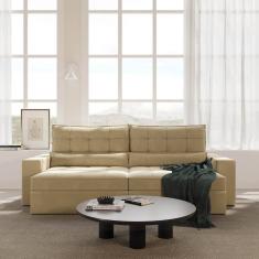 Sofá Retrátil e Reclinável 4 Lugares 270cm Embaúba Extra Cabecasa Madeiramadeira Palha Diamante